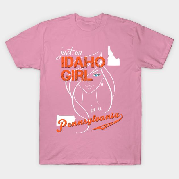 T-Shirt Damen Idaho Pennsylvania Harajuku Druck Kawaii T-Shirt Sommer Kurzarm Damen T-Shirt Top Tee