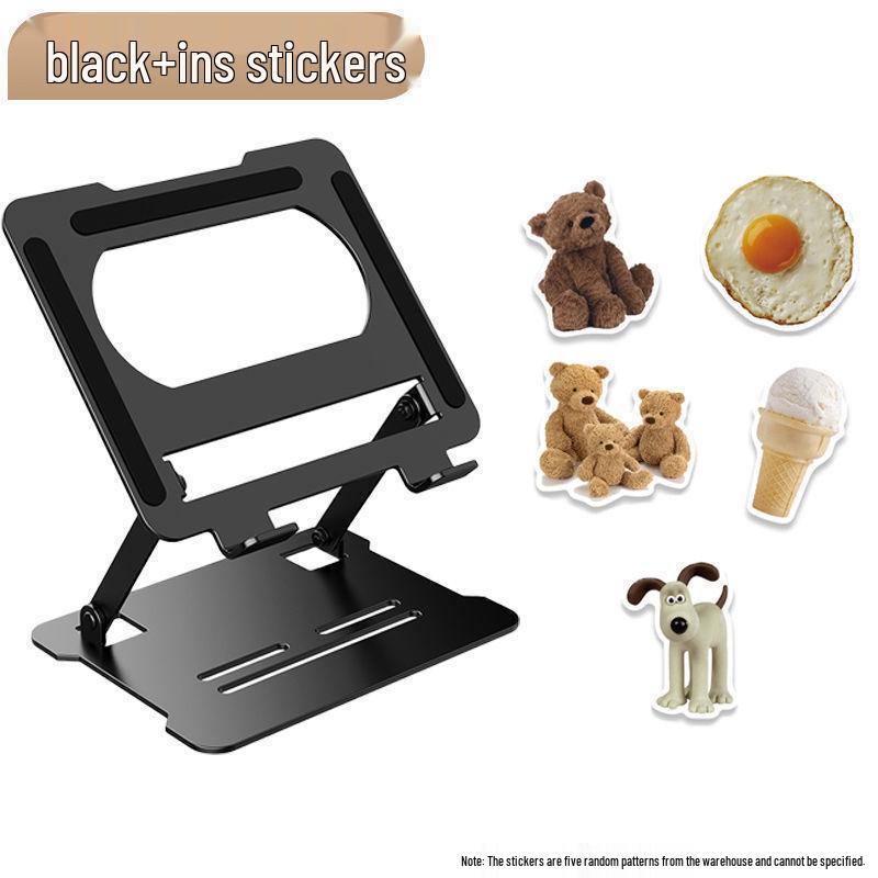 Gold Steel Portable Laptop Stand with Cooling and Adjustable Height