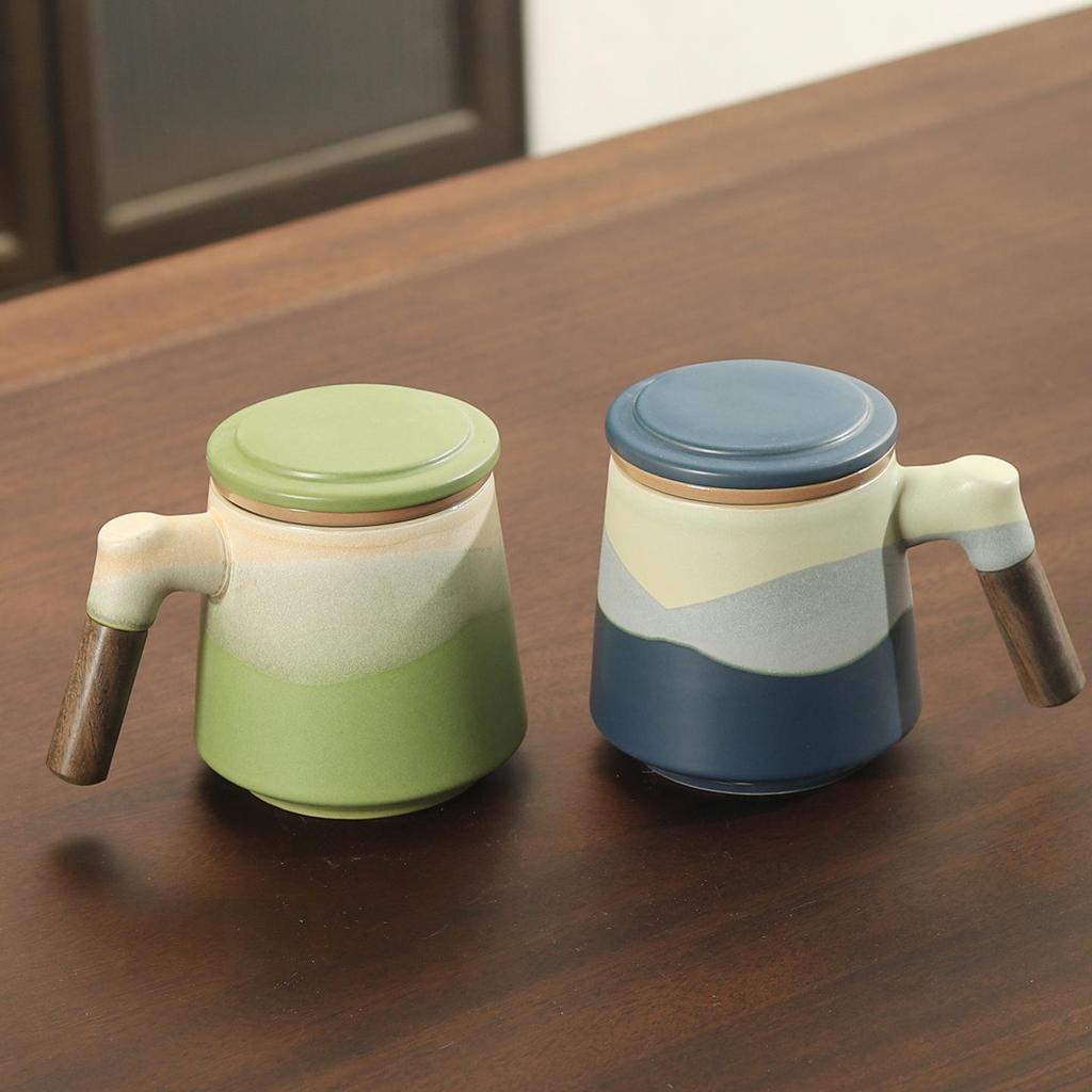 High-Value Ceramic Mug with Tea and Water Separation, Lid, and Filter - Perfect Souvenir or Gift for Annual Meetings