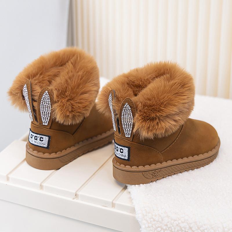 Kids Snow Boots Winter Baby Soft Warm Cotton Shoes with Plush Boys Girls One Fur Suede Boots