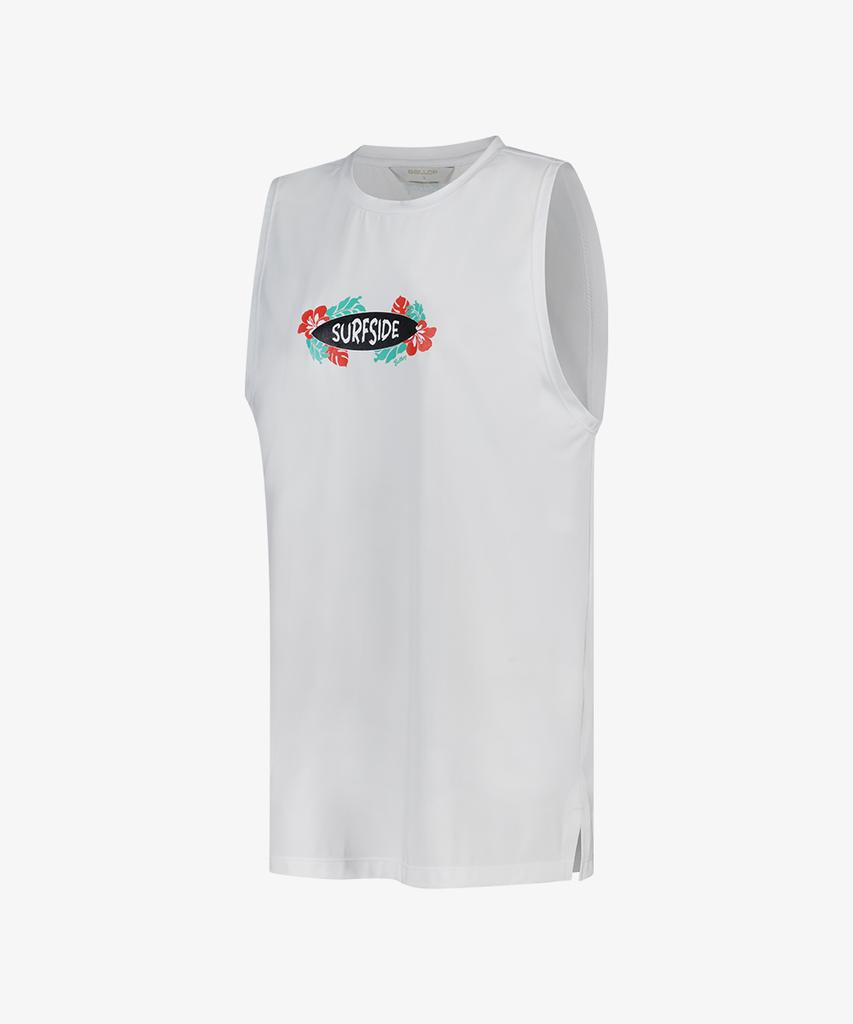Baellob Women'S Surfy Sleeveless Rash Guard White