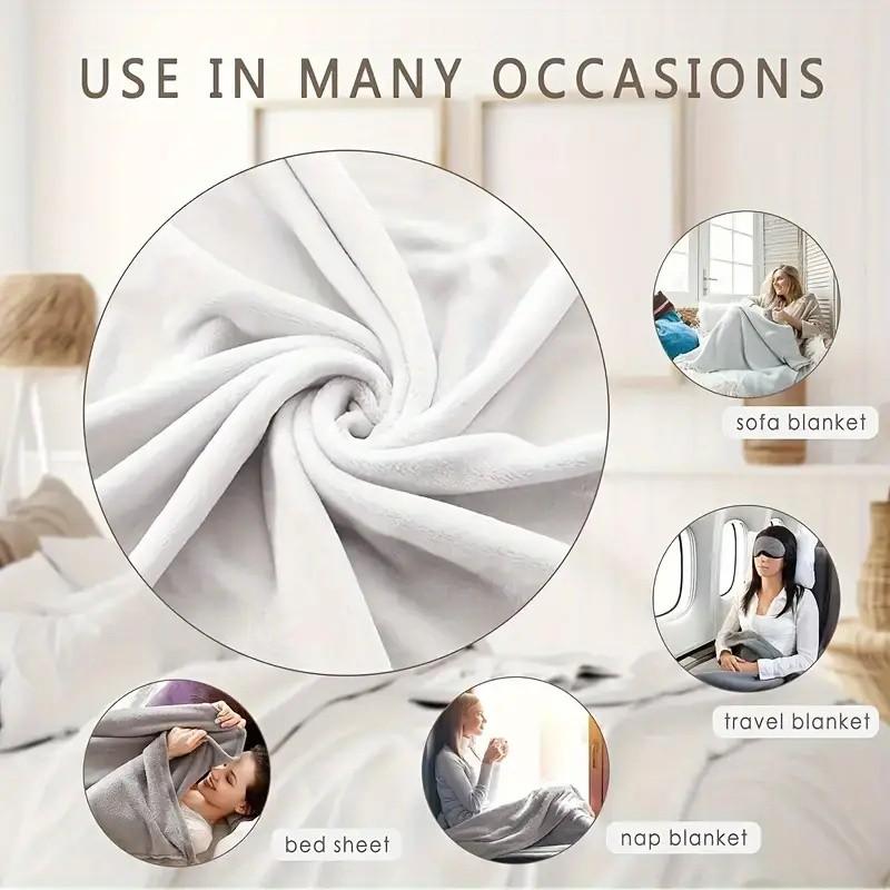 White Tiger Pattern Flannel Printed Blanket Suitable for All Seasons Suitable for Living Room Office Sofa and Travel 180x250CM