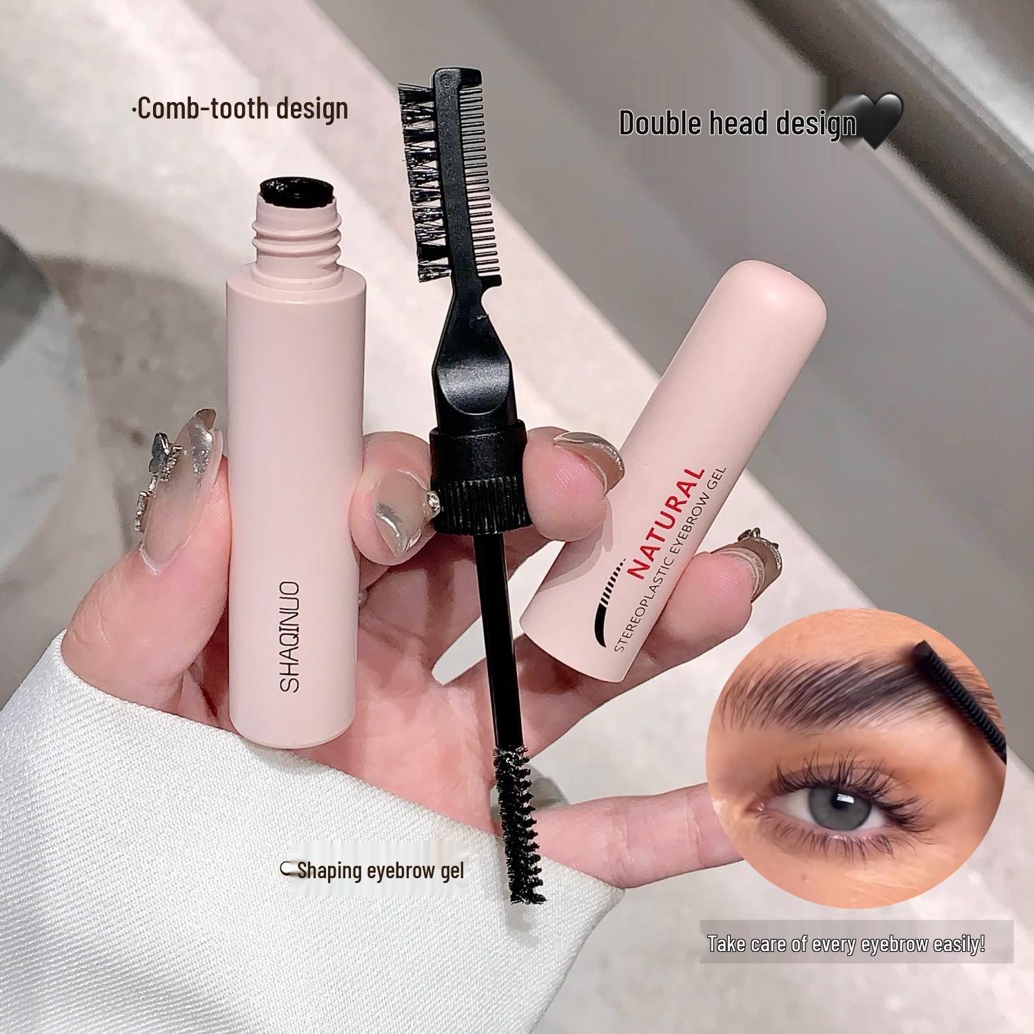 Shaqinuo 3D Sculpting Eyebrow Gel with Double-Ended Brush – Colorless Pomade for Bold, Natural Brows