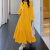 ZANZEA Women Casual Round Neck Long Sleeve Loose Ruffles Sweatshirt Dress