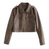 Design Leather Jacket Short Coat Women's Spring and Autumn New Thin Small Locomotive Leather Jacket Top