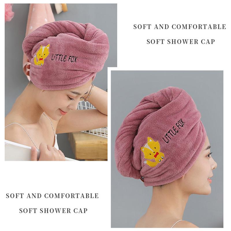 Magic Shower Hat Made of Microfiber, Double-layer Embroidery Towel, Bath Caps, A Hat for Dry Hair, A Quick -drying Soft Hat for A Lady, A Turban