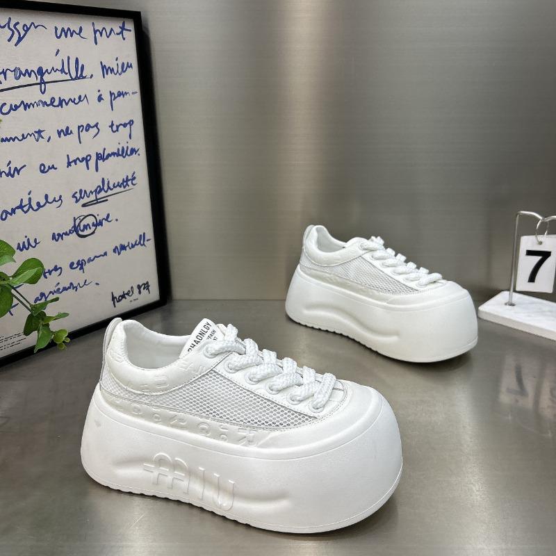 thick-soled thick-soled white shoes women s new summer mesh breathable small board shoes casual sports shoes 35