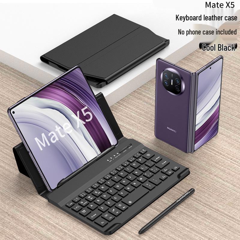 GKK Magnetic Leather Case Stand with Wireless Bluetooth Mouse & Keyboard for Huawei Mate X5/Xs2/X3 Foldable Screen
