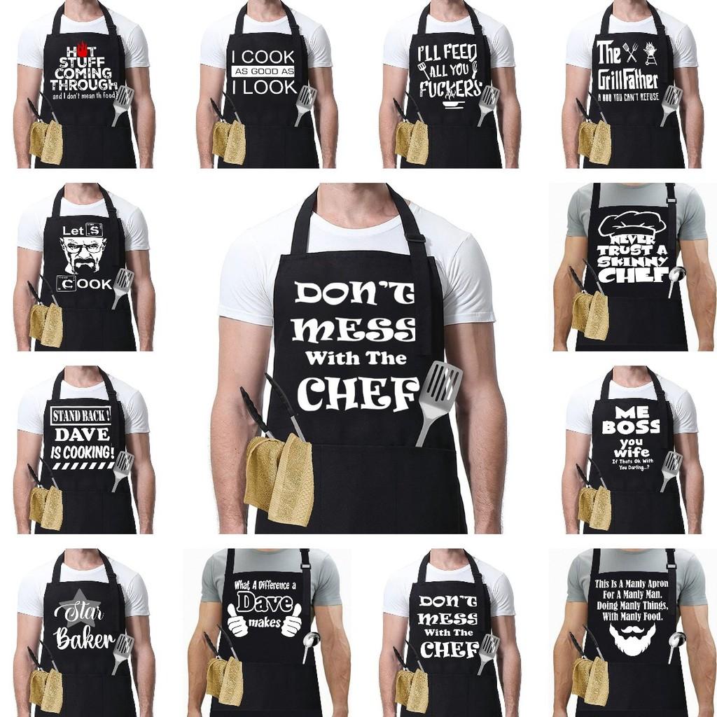 Aprons Pockets Cooking Home Kitchen Adjustable Grilling Cooking Chef Barbecue