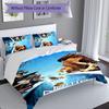 3pcs Custom Name Ice Age Dawn of the Dinosaurs Set,Includes 1 Duvet Cover and 2 Pillowcases,All-season Bedroom Decor