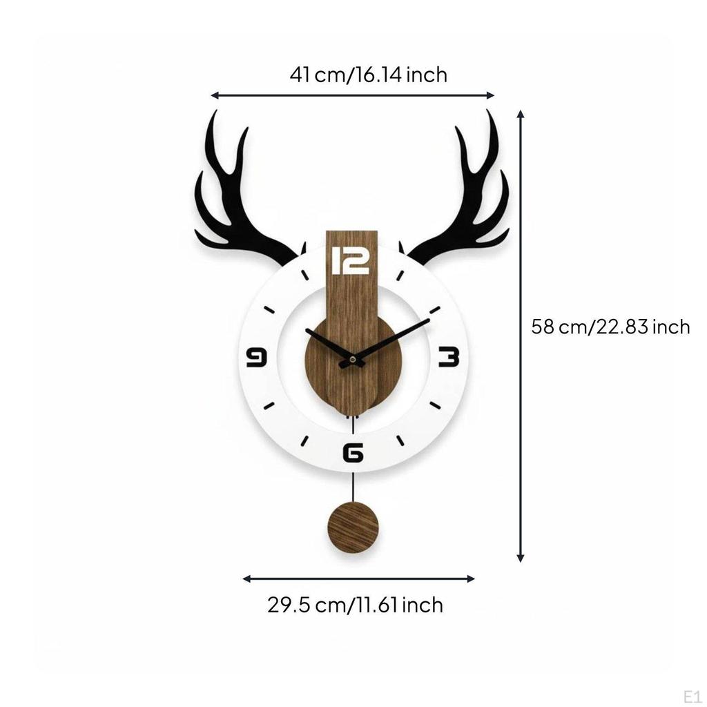 Acrylic Deer Head Clock Battery Operated Rack Wall NonTicking House Decoration for Living