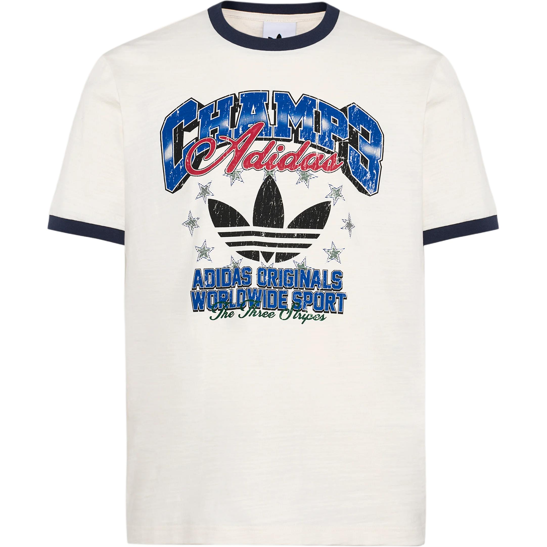 

Adidas Originals Ringer Cotton Loose Fit Crew Neck Short Sleeve T-Shirt Men Tops LE7355 S