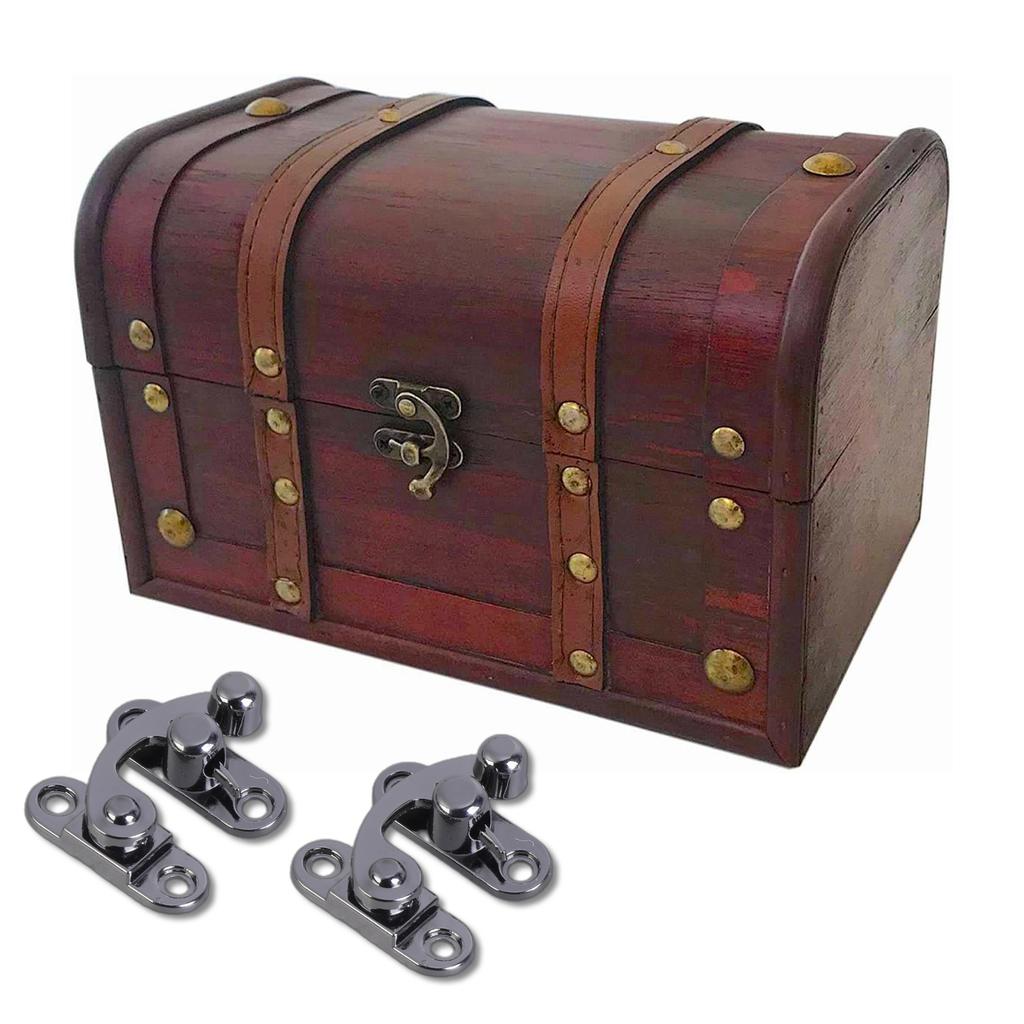 Vintage-Stile Schwarze Zinklegierung Hornverschluss Schwenkarmriegel Geeignet für Schmuckkästchen und Holzkoffer Puppenhäuser