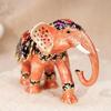 Handcrafted Elephant Designs Jewelry Organizers Box Featuring Delicate Diamonds Pattern