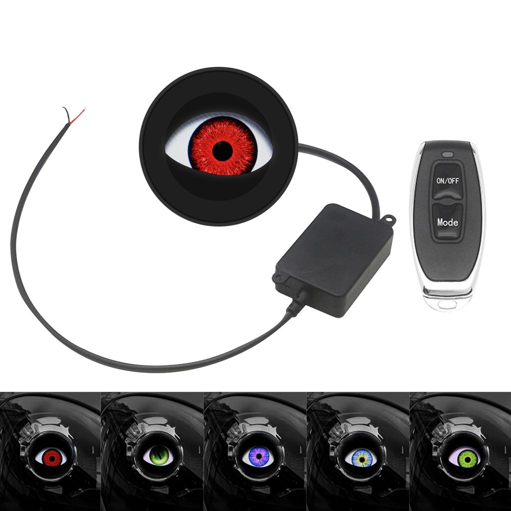 Car LED Devil Eyes 3 Inch Demon Evil Eye Lenses 12V For Car Remote Control Eyes Retrofit Kits Fitting Auto Light Accessories