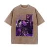 Japanese Anime Nana Osaki Print Vintage Washed Tshirt Harajuku Streetwear Graphic T-Shirt Summer Short SleeveTshirt