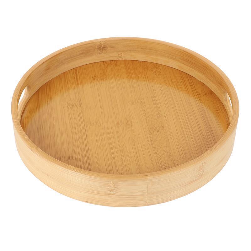 Bamboo Storage Tray Platters Serving Small Kitchen Snack Holder Footstool for Food Cooked Trays Snacks Organizer