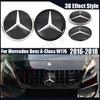 Per Mercedes Benz Classe A W176 2016-2018 A180 A200 A250 Argento e Nero Stile Effetto 3D Griglia Anteriore Emblema Stella Logo Badge