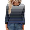 Women's Fashion Casual Seven Sleeve T-Shirt Print Round Neck Top