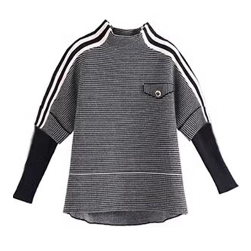 Giacca Corta in Maglia Casual da Donna Autunno Plaid Versatile Top Sovrapponibile Capispalla Finto Due Pezzi