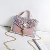 Mobile Phone Bag Women's Summer and Autumn Floral Cat Ear Tassel Contrasting Color Transparent Small Square Bag Single Shoulder Oblique Span Portable