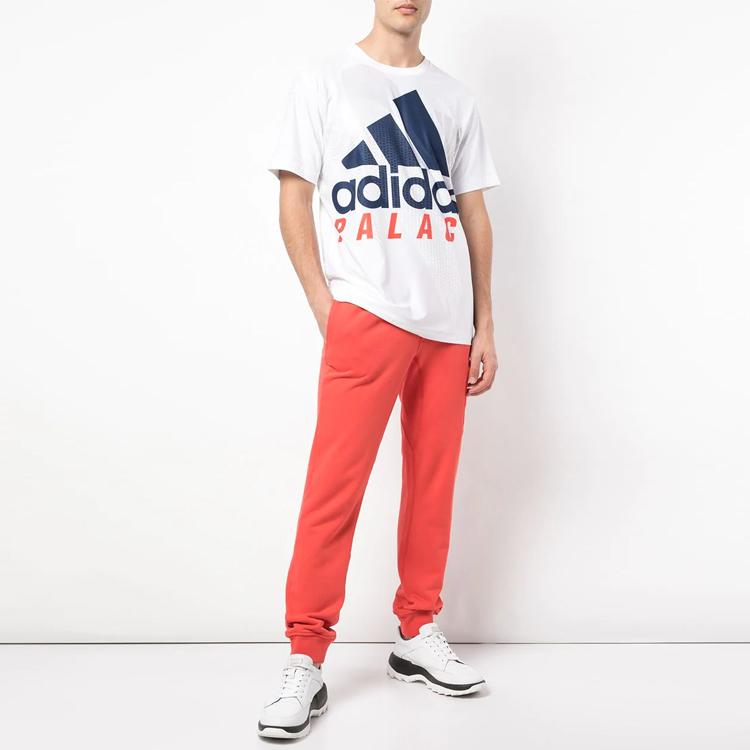 Palace X Adidas Co-Branded Loose-Fit Letter Print Short Sleeve T-Shirt Unisex Tops White CZ5906
