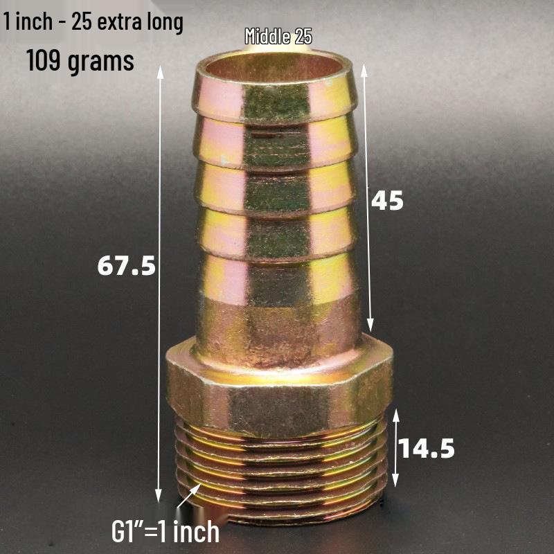 Iron-Plated Threaded Pagoda Hose Connector - Fits 1/2, 3/4, 3/8, 1/4, 1 Inch