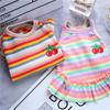 Summer Puppy Clothes Lace Striped Dog Dresspet Outfit Cat Vest Chihuahua Bichon Yorkie Cute Female Dog Tshirt Suspenders Skirt