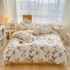 Watercolor Flower Duvet Cover Cotton Cartoon Bunny Comforter Cover Lovely Farm Animal Rabbit Bedding Set for Girly Bedroom Decor
