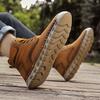 Handmade Men's High-top Boots Ankle Leather Shoes Outdoor Hiking Boots Sneakers Footwear Autumn & Winter