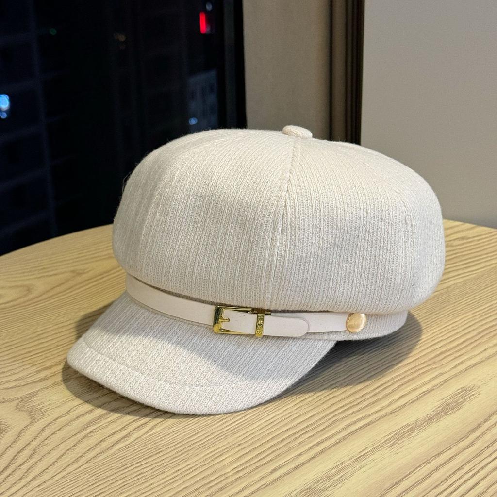 New Octagonal Hat for Women  Fashionable Autumn and Winter Beret Hat for Large Head Circumference and Small Face Suitable for Square and Round Faces