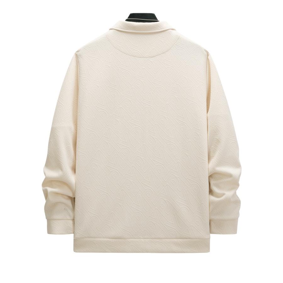 Podzimní Pánské Ležérní Bundy s Dlouhým Rukávem, Žakárové, s Kapsami, Klopami a Zipem