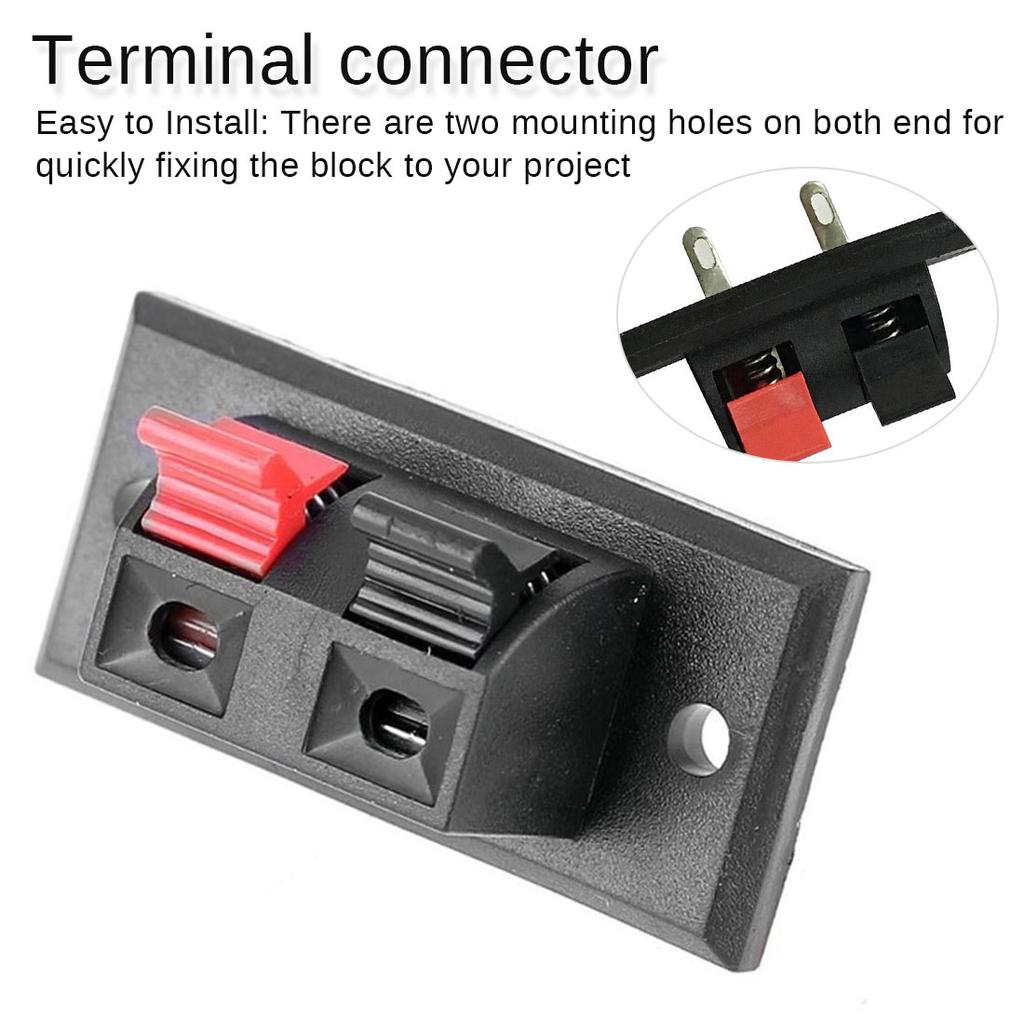 5Pcs 2Position Push-in Jack Spring Load Audio Speaker Terminals Panel Connector