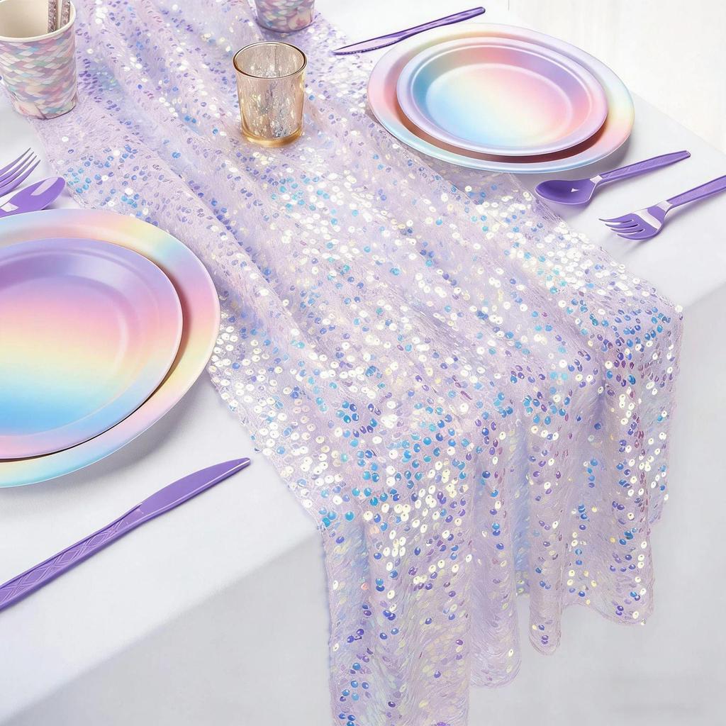 Mermaid Glitter Sequin Table Runner - Wedding & Party Decor
