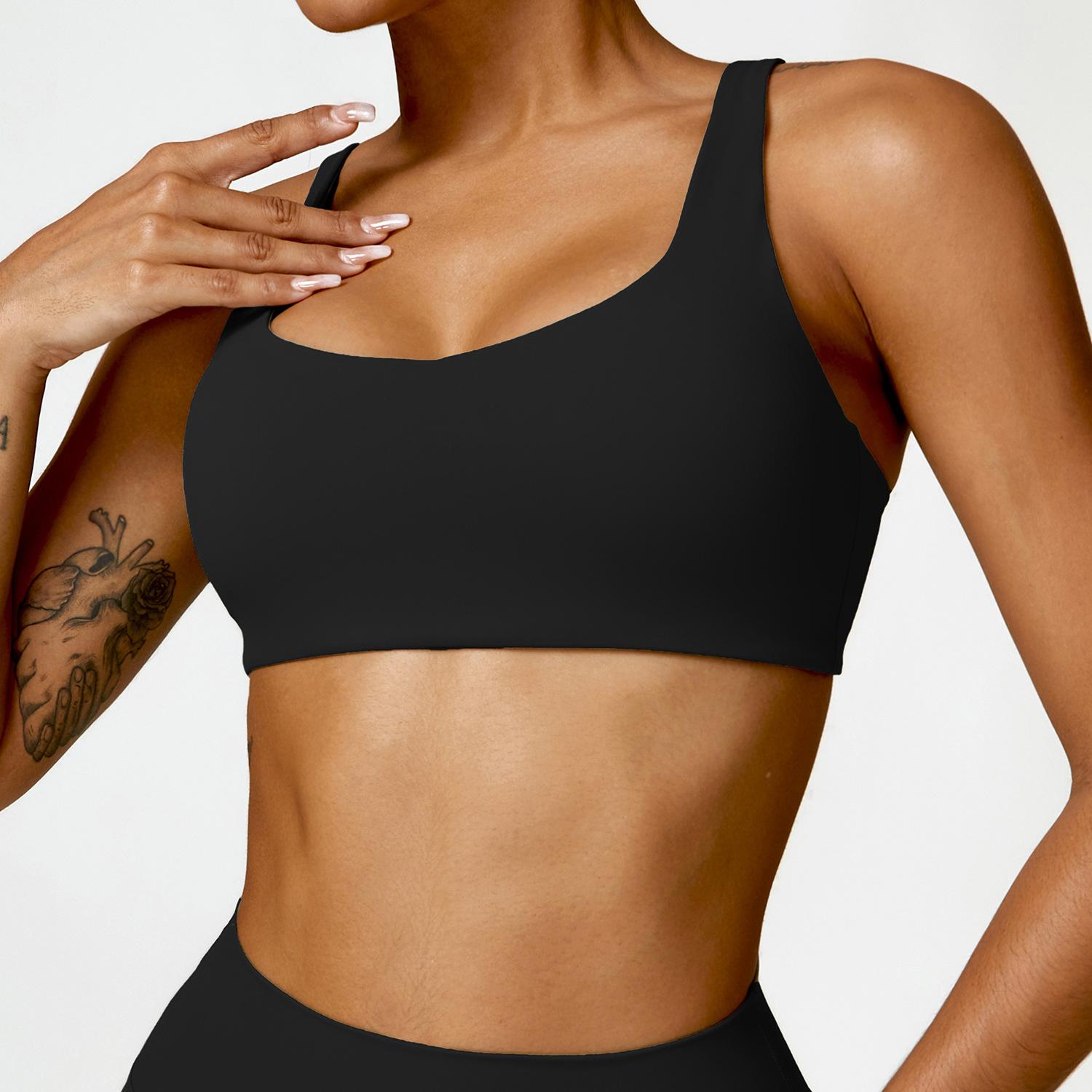 Women S Shockproof Quick Dry Yoga Sports Bra For Running Fitness S чёрный