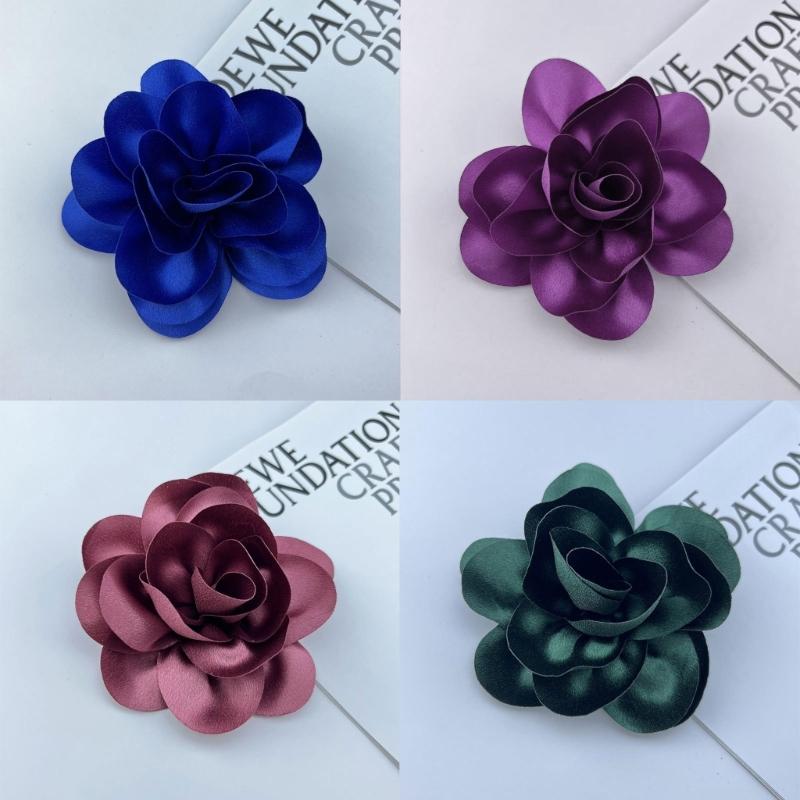 Beautiful Satins Flower Lapel Pin Delicate Brooch French Brooch with Unique Pattern for Fashion Forward Individuals