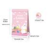 12PCS Multicolor Happy Easter Gift Bags with Seal Sticker Cartoon Rabbit Flower Packaging Bag Kraft Paper Mixed Pattern