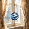 Acrylic Sun Catcher Window Hanging Decoration Whale Design Round Shape with Metal Chain for Indoor Outdoor Use Home Office Decoration