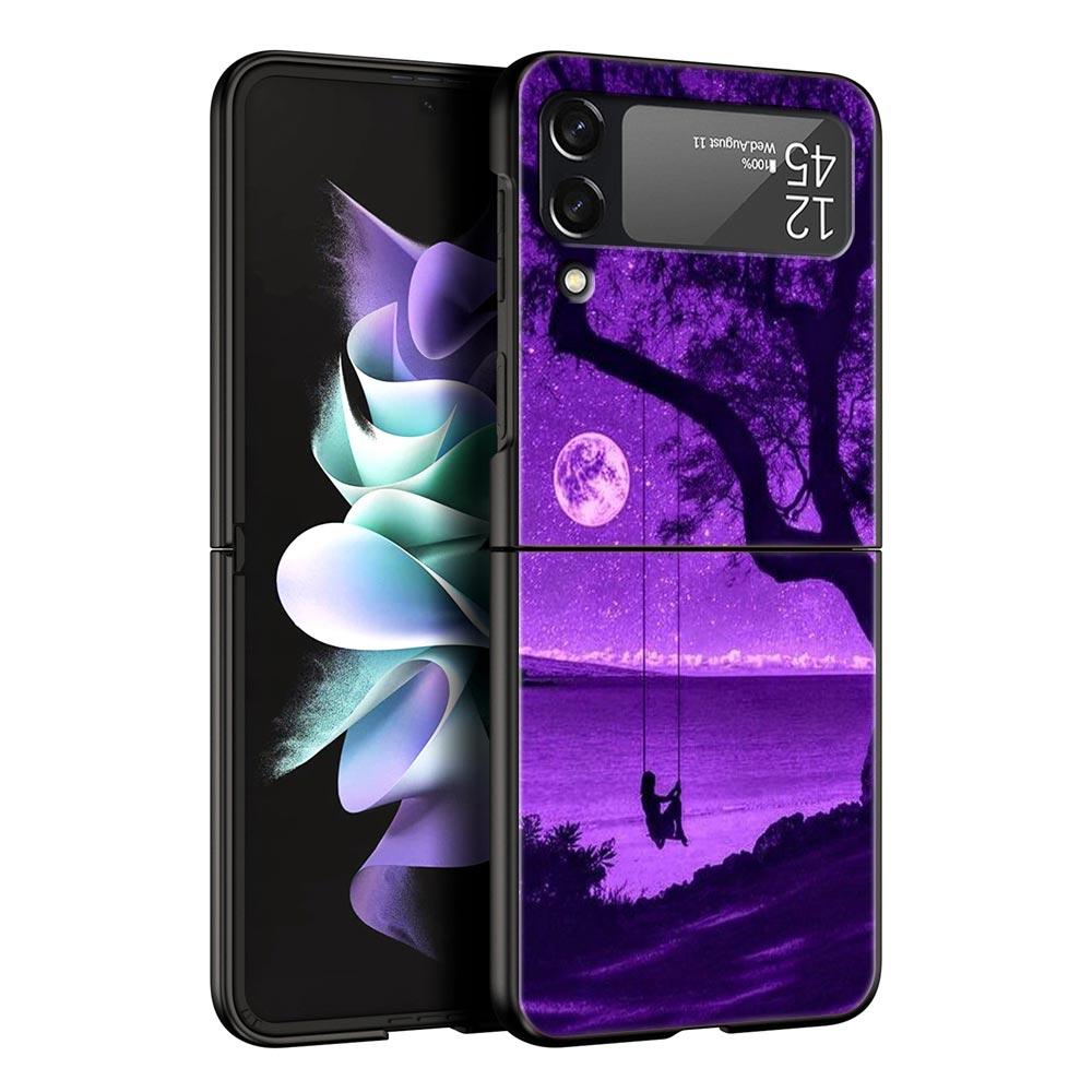 infinity on Purple Phone Case for Samsung Galaxy Z Flip 3 4 5 Folding Shell For Samsung Z Flip3 Flip4 Hard Fundas Bumper Cover