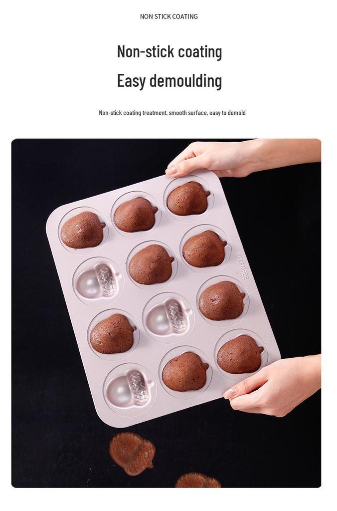 Non-stick Madeleine & Acorn Muffin Baking Pan - Christmas Cake Mold for Home Use