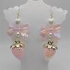 Playful Butterfly Bowknot Dangle Earrings Sturdy Alloy Strawberry Designs Accessory for Trendy Girls and Students