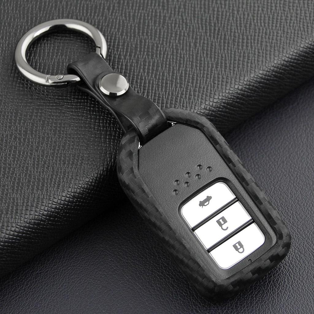 Tenth Gen Honda CR-V, Civic, Accord, Avancier Carbon Fiber-Silicone Key Protective Case