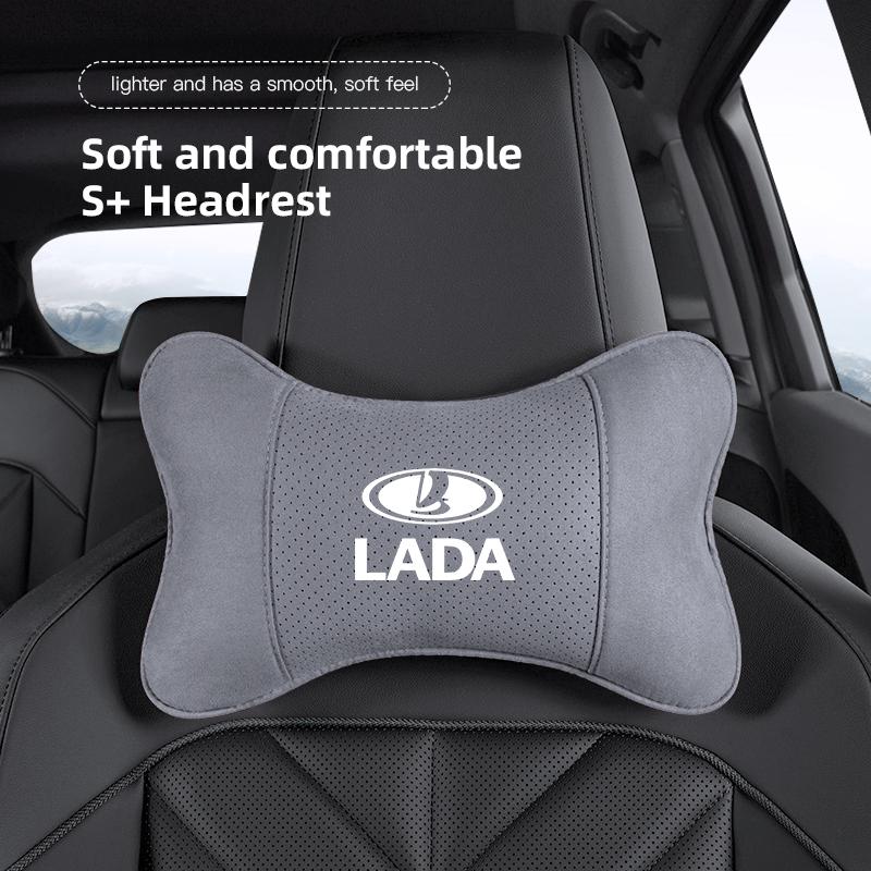 Car Seat Headrest Soft Suede Neck Pillow For Lada Niva 2107 Xray Vesta Priora Granta Kalina Samara Auto Interior Accessories