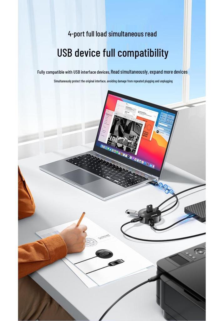 ShanZe 4-Port USB 2.0 Hub Dock with Power Port (Models HB20 and HB21)