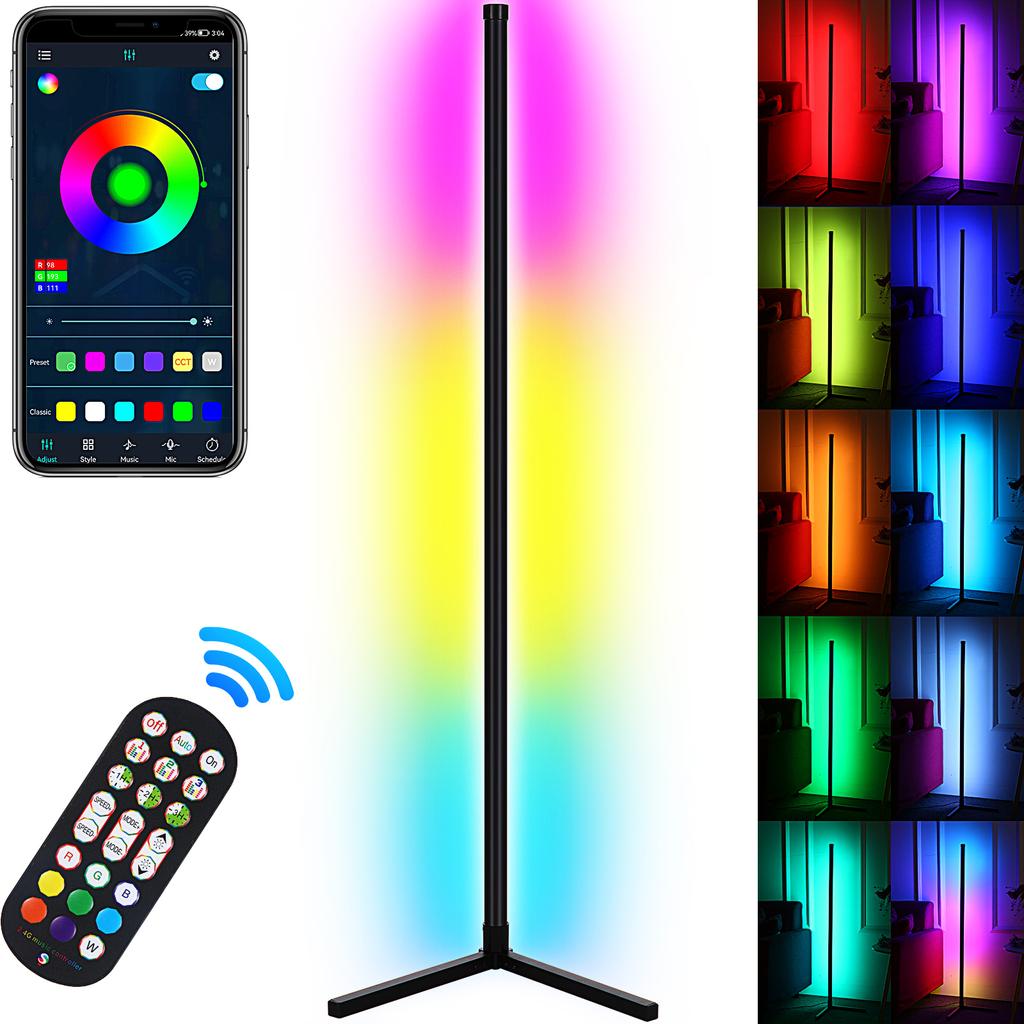 Neoglint Smart LED rohová lampa RGB Atmosphere Stojací lampa Odnímatelné rohové světlo APP Control Remote