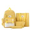 Four-Piece Backpack Set Student Schoolbag Stitching Contrast Color Campus Backpack Large Capacity Backpack for Primary and Secondary School Students