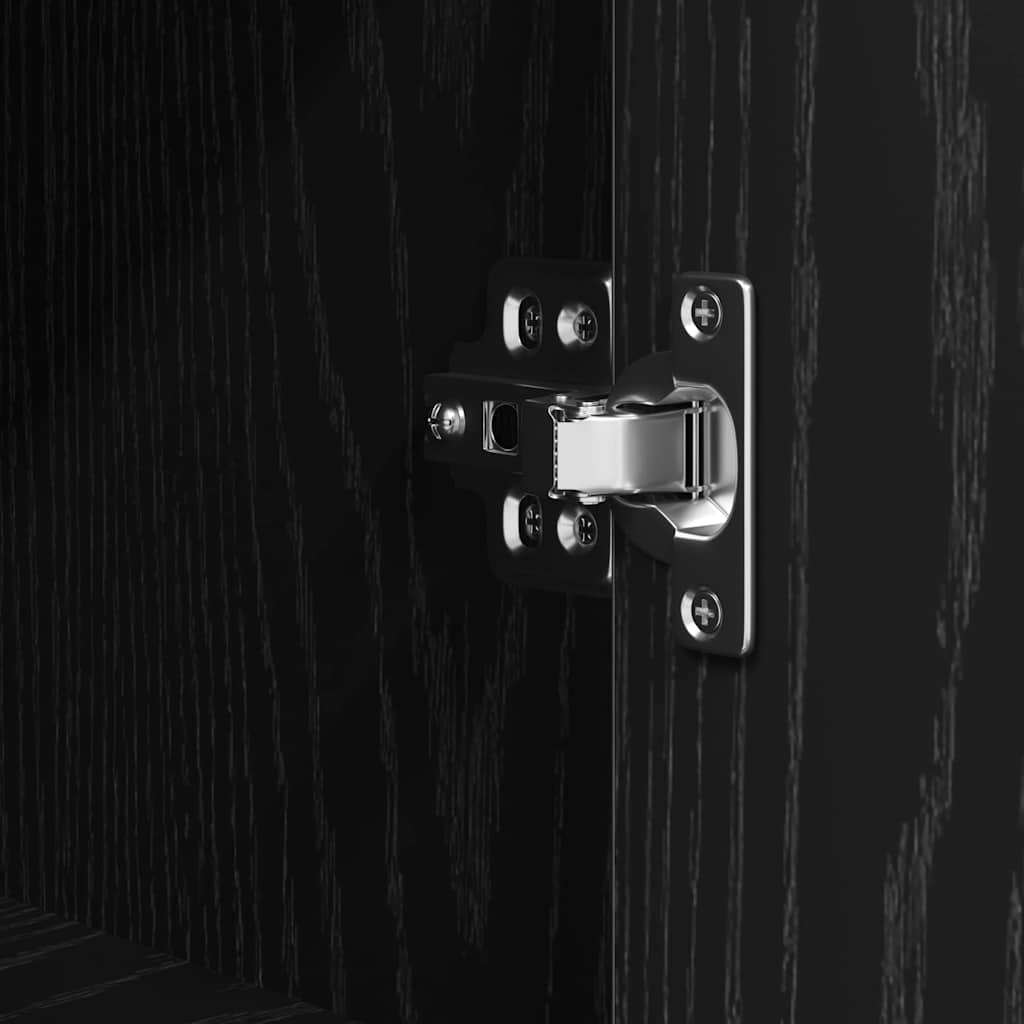 Bathroom Cabinet with Shelves Black Oak Effect 76.5 x 35 x 95 cm