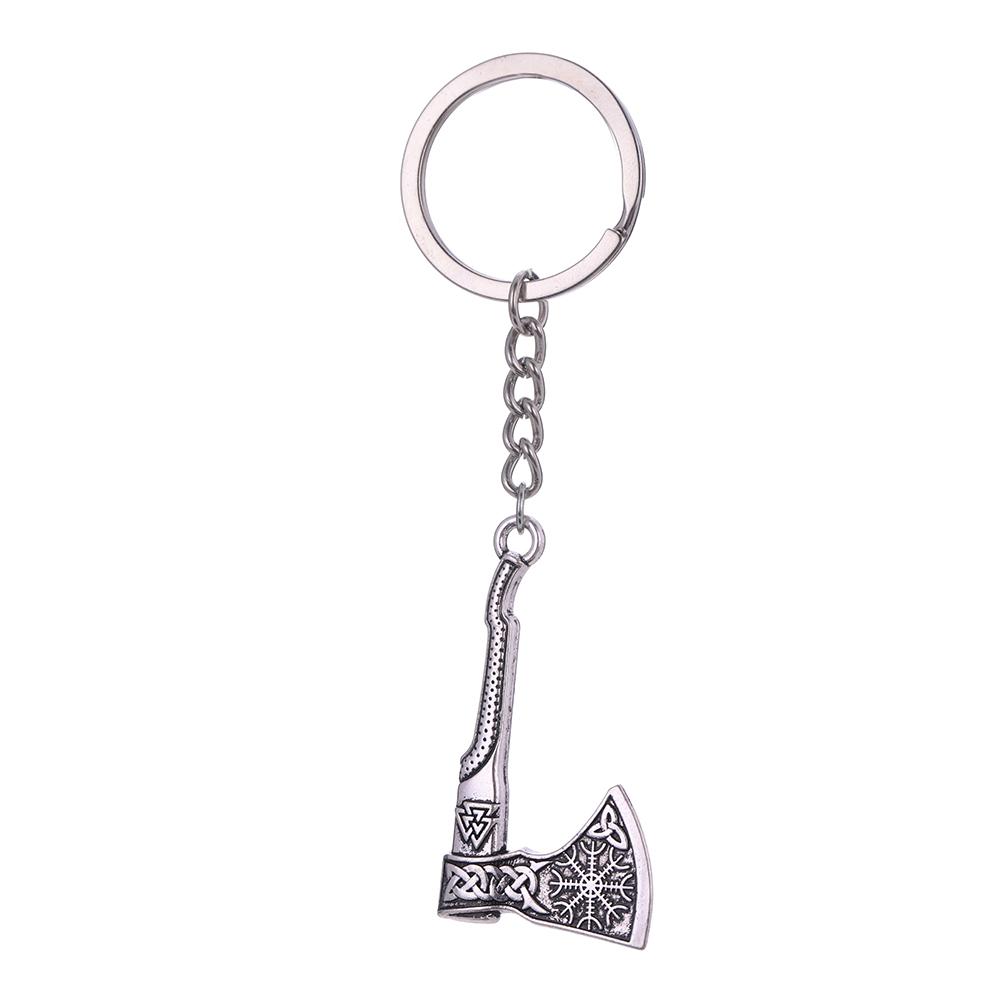 Dreamtimes Viking Axe Pendant Keychain Stainless Steel Men's Celtic Rune Vintage Protector Jewelry Gift Wholesale