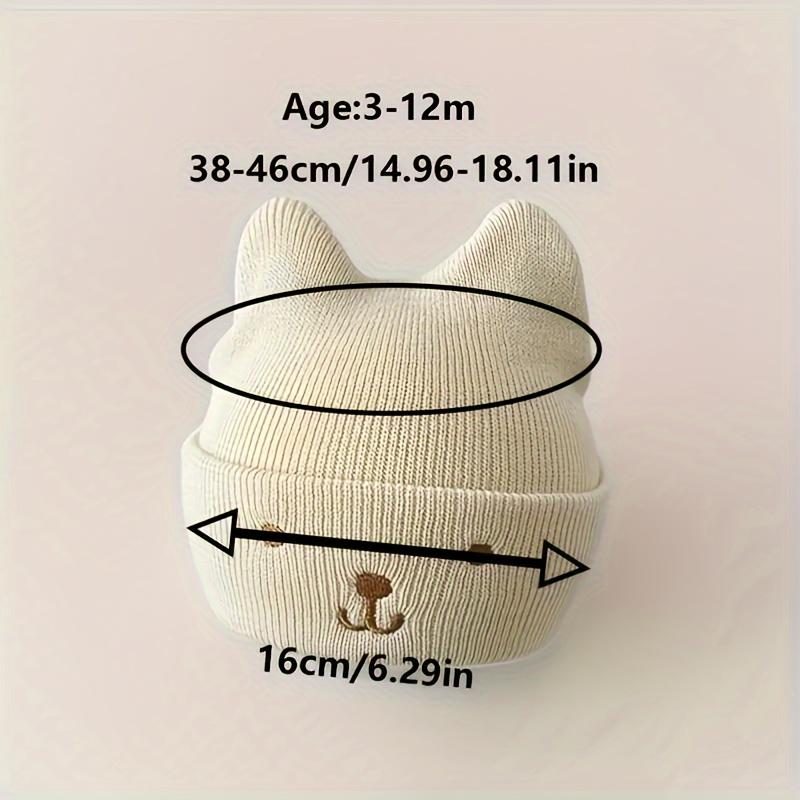 Children's Cute Knit Bear Ear Beanie Hat - Polyester, Hand Wash, Stretch Fit, Lightweight Toggle Closure, Fall/Winter Season, Daily & Casual
