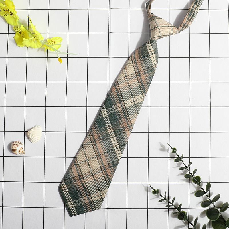 Jk Small Tie Female College Style Lazy Japanese Plaid Uniform Shirt Tie Student Ins Men'S And Women'S Short Styles Free Of Charge